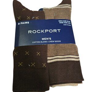 Rockport Men's Crew Socks Brown 8 Pairs NWT